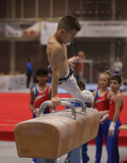 2023-12-10 Warm-up Men Poussines, Benjamines and Minimes Pommel horse at CGC Bettembourg 2023 (Martin Rulsch) 034
