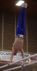 2023-12-10 Warm-up Men Poussines, Benjamines and Minimes Parallel bars at CGC Bettembourg 2023 (Martin Rulsch) 048