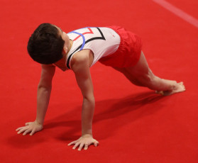 2023-12-10 Competition Men Poussines, Benjamines and Minimes Floor exercise at CGC Bettembourg 2023 (Martin Rulsch) 422