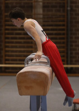 2023-12-10 Warm-up Men Poussines, Benjamines and Minimes Pommel horse at CGC Bettembourg 2023 (Martin Rulsch) 103