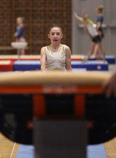 2023-12-09 Warm-up Women Benjamines and Jeunes Espoirs Balance beam Vault at CGC Bettembourg 2023 (Martin Rulsch) 12