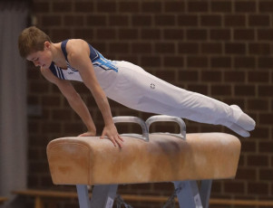 2023-12-10 Competition Men Poussines, Benjamines and Minimes Pommel horse at CGC Bettembourg 2023 (Martin Rulsch) 230