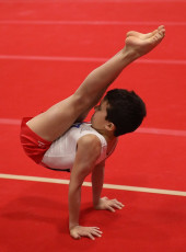 2023-12-10 Competition Men Poussines, Benjamines and Minimes Floor exercise at CGC Bettembourg 2023 (Martin Rulsch) 412