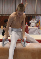 2023-12-10 Warm-up Men Poussines, Benjamines and Minimes Pommel horse at CGC Bettembourg 2023 (Martin Rulsch) 090