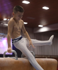 2023-12-10 Warm-up Men Poussines, Benjamines and Minimes Pommel horse at CGC Bettembourg 2023 (Martin Rulsch) 068