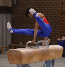 2023-12-10 Competition Men Poussines, Benjamines and Minimes Pommel horse at CGC Bettembourg 2023 (Martin Rulsch) 060