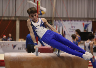2023-12-10 Competition Men Poussines, Benjamines and Minimes Pommel horse at CGC Bettembourg 2023 (Martin Rulsch) 049