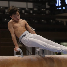 2023-12-10 Warm-up Men Poussines, Benjamines and Minimes Pommel horse at CGC Bettembourg 2023 (Martin Rulsch) 051
