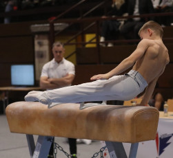 2023-12-10 Warm-up Men Poussines, Benjamines and Minimes Pommel horse at CGC Bettembourg 2023 (Martin Rulsch) 032