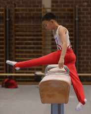 2023-12-10 Competition Men Poussines, Benjamines and Minimes Pommel horse at CGC Bettembourg 2023 (Martin Rulsch) 257