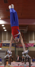 2023-12-10 Competition Men Poussines, Benjamines and Minimes Parallel bars at CGC Bettembourg 2023 (Martin Rulsch) 095