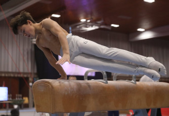 2023-12-10 Warm-up Men Poussines, Benjamines and Minimes Pommel horse at CGC Bettembourg 2023 (Martin Rulsch) 080