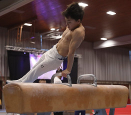 2023-12-10 Warm-up Men Poussines, Benjamines and Minimes Pommel horse at CGC Bettembourg 2023 (Martin Rulsch) 078