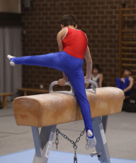 2023-12-10 Competition Men Poussines, Benjamines and Minimes Pommel horse at CGC Bettembourg 2023 (Martin Rulsch) 057