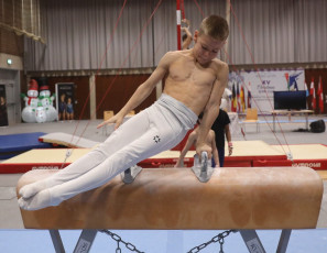 2023-12-10 Warm-up Men Poussines, Benjamines and Minimes Pommel horse at CGC Bettembourg 2023 (Martin Rulsch) 096