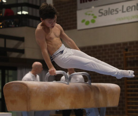 2023-12-10 Warm-up Men Poussines, Benjamines and Minimes Pommel horse at CGC Bettembourg 2023 (Martin Rulsch) 048