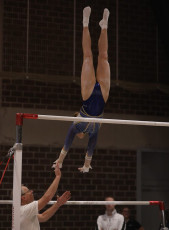 2023-12-09 Warm-up Women Benjamines and Jeunes Espoirs Balance beam Uneven bars at CGC Bettembourg 2023 (Martin Rulsch) 031