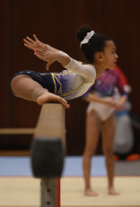 2023-12-09 Warm-up Women Benjamines and Jeunes Espoirs Balance beam Balance beam at CGC Bettembourg 2023 (Martin Rulsch) 049